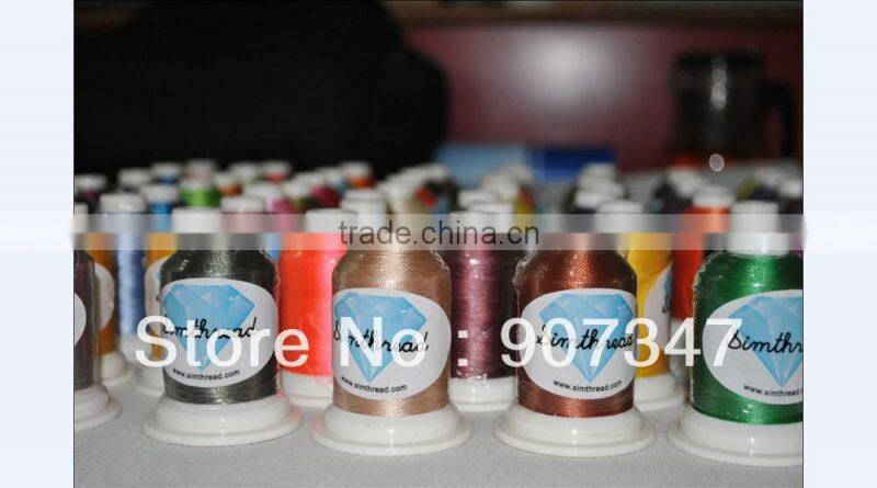 Sewing thread POLYESTER Embroidery Thread 40WT, 1,100yard MINI cones, 61colors/set with plastic box