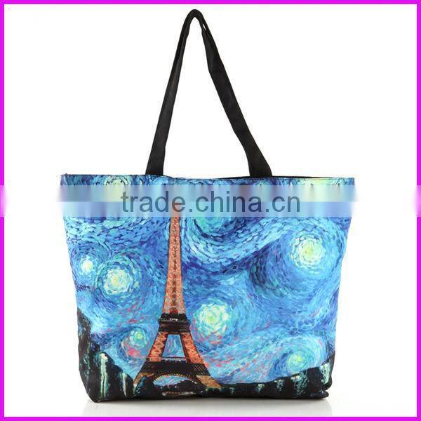 2014 france hot selling digital printed wholesale canvas bag