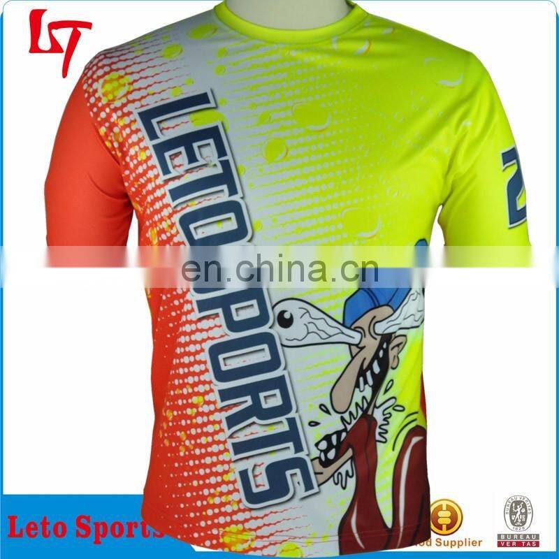 100 polyester dry fit Neon t shirt wholesale mens Round neck neon t shirts wholesale Stretched fitness wear
