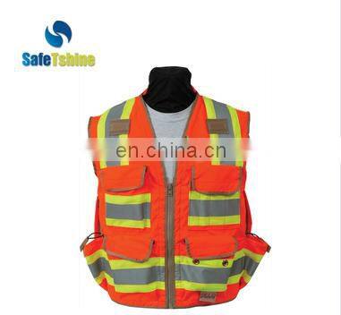Hi Vis wholesale good quanlity ANSI 107 reflective safety vest with pockets