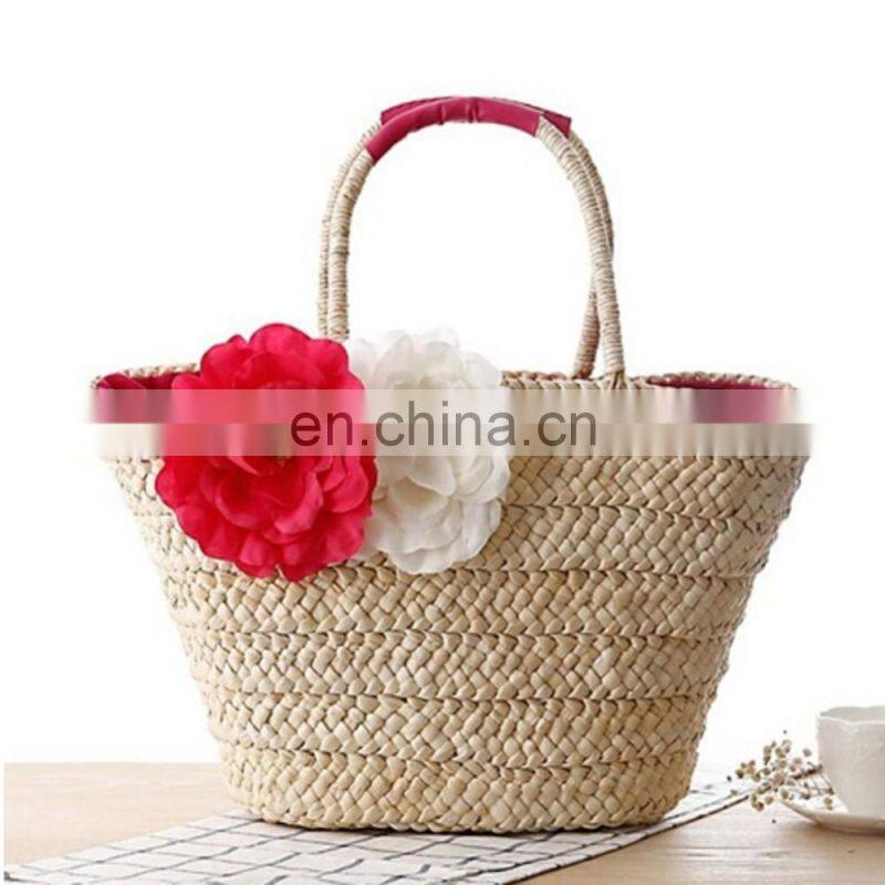 Women Summer Woven Shopping Straw Basket Bag