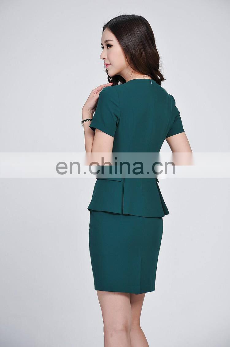 anti-wrinkle wholesale polyester/rayon manufacture women short sleeve church suits