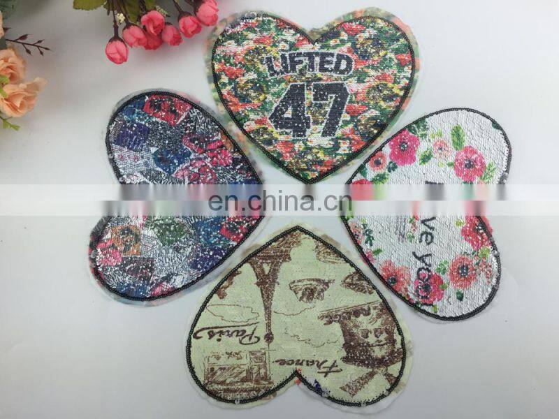 2017 custom double face sequin applique double side Patch