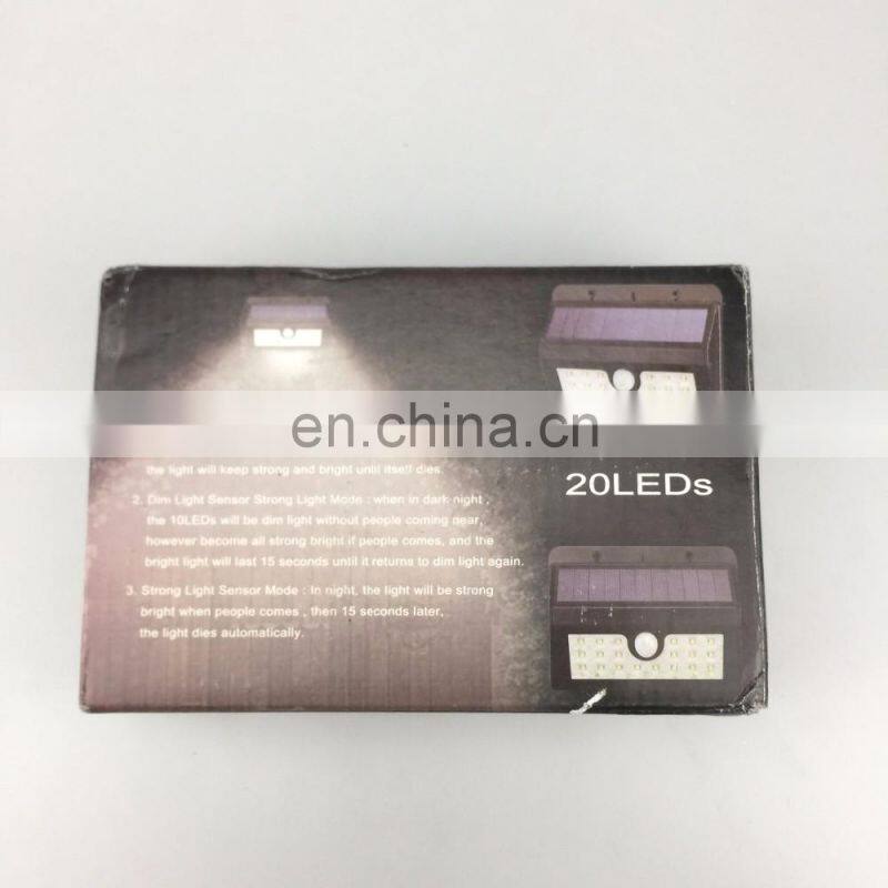 Solar Lights Bright 20LED Solar Power Led Security Lights with Motion Sensor Wireless Waterproof Wall Lights