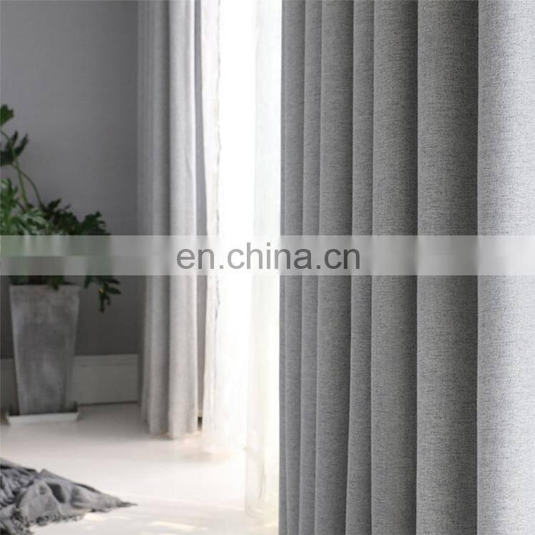 Hot Sell Window Curtain Linen Look Blackout Curtain For The Living Room