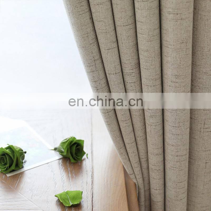 Plaid Blackout Curtain For Living room Faux linen Curtains for Bedroom Rideaux Window Customized
