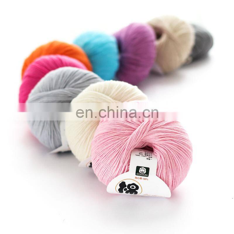 Wuge super soft colorful cotton handing yarn for knitting household products