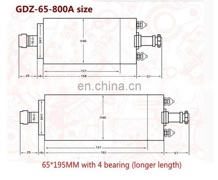 High quality 800W AC Spindle Motor Kits 0.8KW 4 Bearing Water Cooled Spindle + 1.5KW 220V Inverter + Pump+Pipe