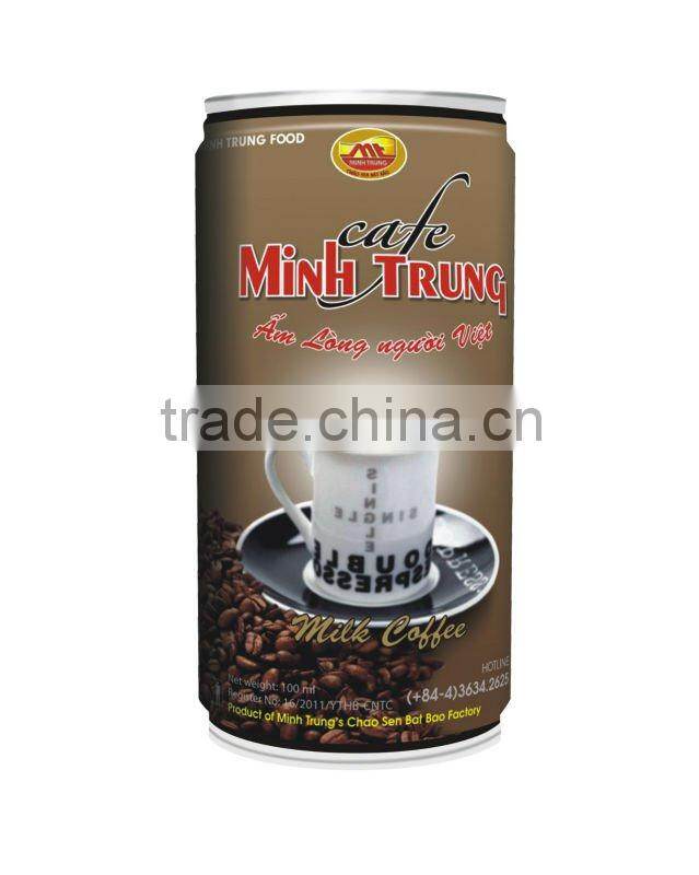 coffee with milk to drink directly from cans