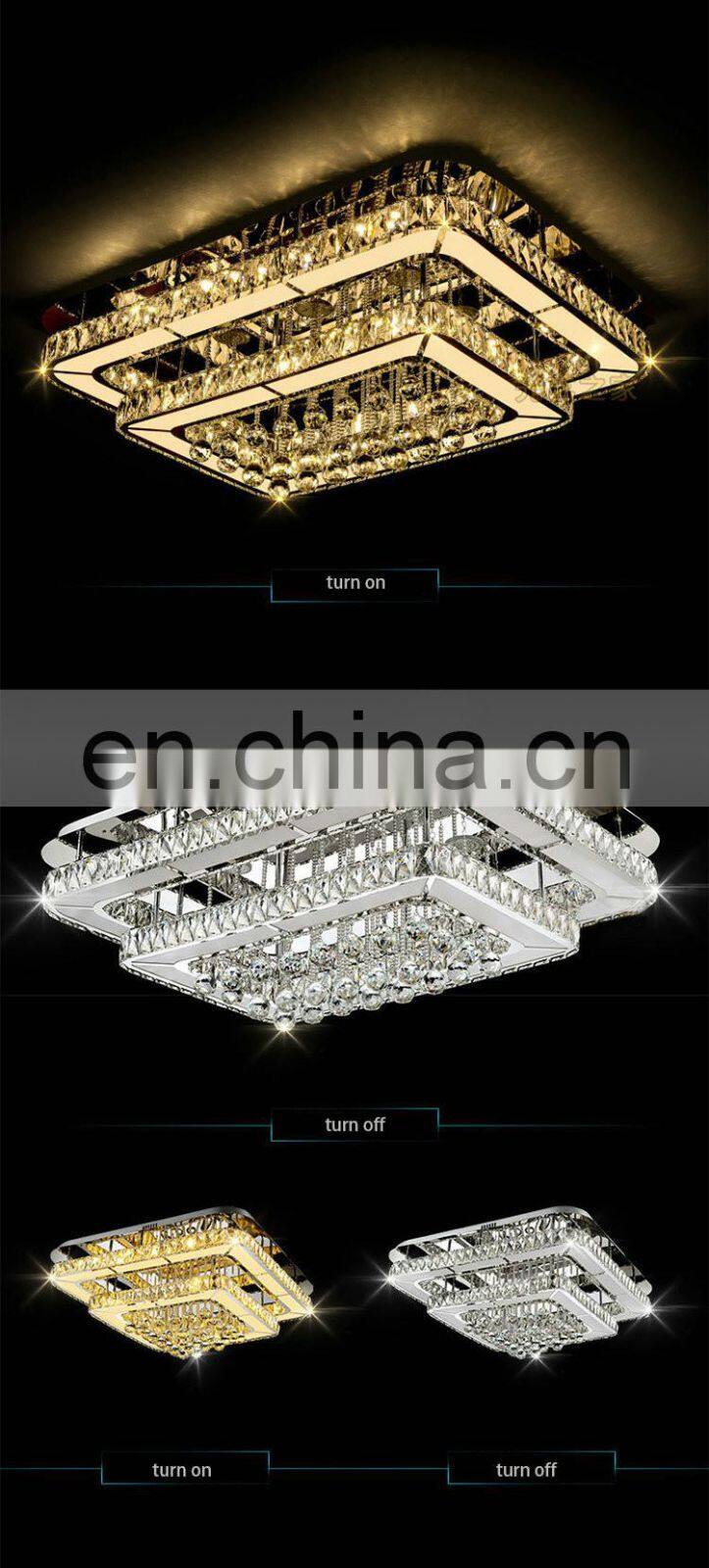 luxury rectangular crystal ceiling lamps living room bedroom restaurant ceiling lamps
