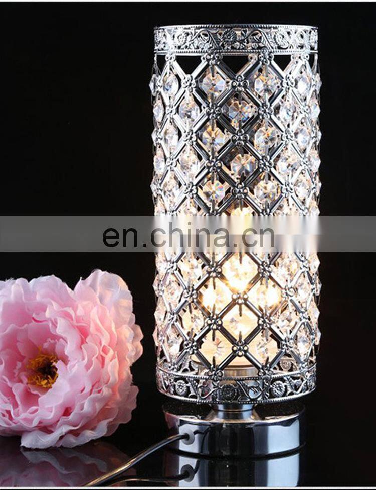 New metal bedroom bedside lamp eye protection living room hotel creative foreign trade LED gold crystal table lamp