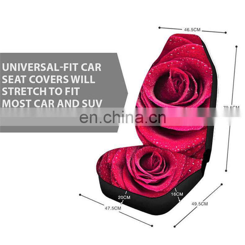 Romantic Roses Seat Cover Front Rear Seat Covers Protector Interior Universal Cushion Styling Seat Protection Car Accessories