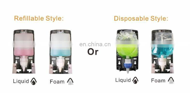 Wall Mounted Plastic Bag Refill Foam Soap Dispenser Foaming Pump Dispenser