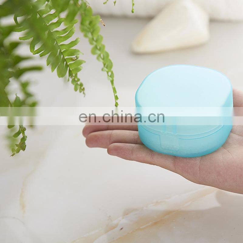 Bath Shower Portable Rounded Transparent Foaming Sponge Travel Soap Container Storage Box