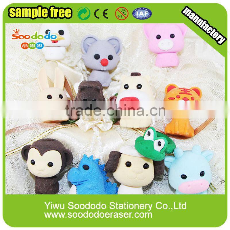 3D Chinese Zodiac shaped eraser pencil
