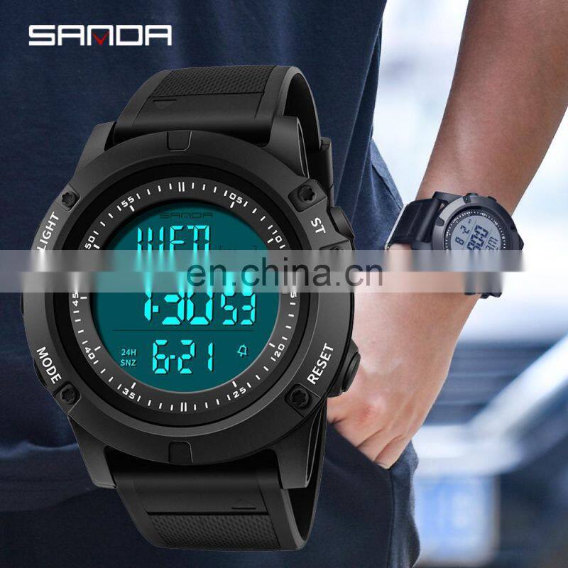 SANDA 372 Men's Sport Quartz Japan Digital Movement Silicone Rubber Watch BandMens Quality Watches For Sales