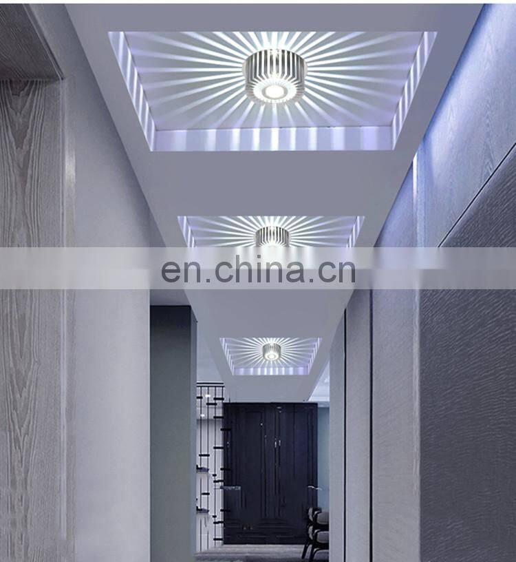 Recessed Mounted LED Ceiling Lamps Indoor RGB 3W Porch Indoor LED Ceiling Lights