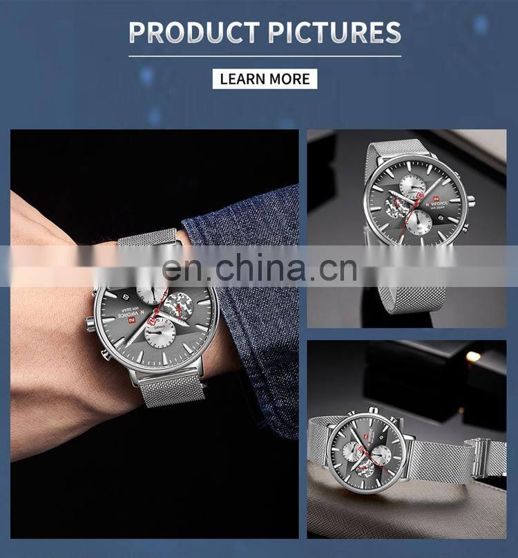 NAVIFORCE NF9169 Men Quartz Watch Simple Luxury Fashion Waterproof Mesh Watches For Mens On Sale
