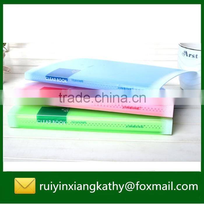 Transparent colourful plastic soft cover display book