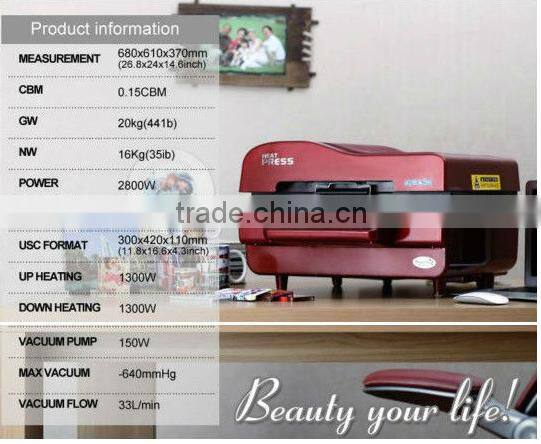 3d sublimation vacuum heat press printer magic mug printing machine