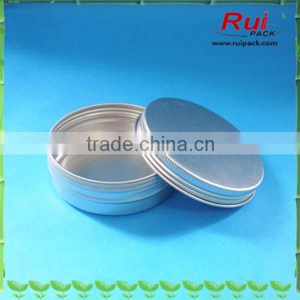 snap on cosmetic aluminum jar with nice printing,attractive aluminum jar