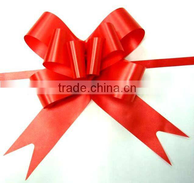 Metallic Hot Red PP Butterfly Pull Bow with Golden Line Edge for Gift Wrapping,Celebration Wedding and Decoration Christmas