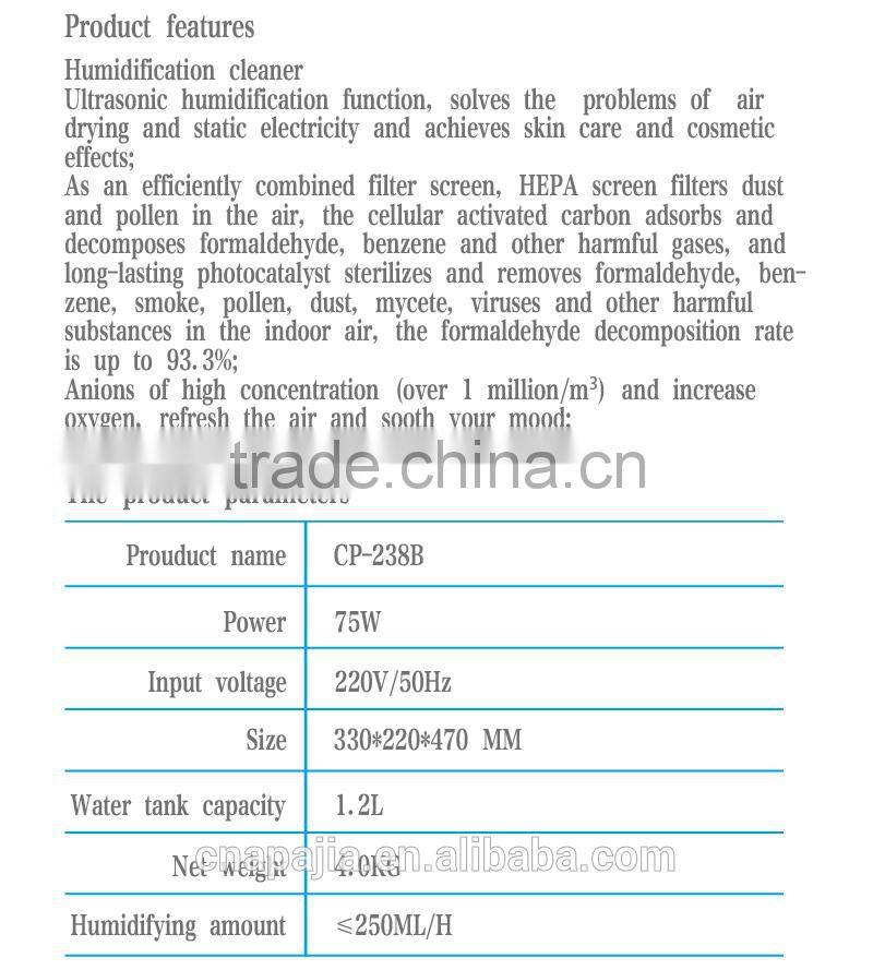negative ion air purifier air fryer ozone generator