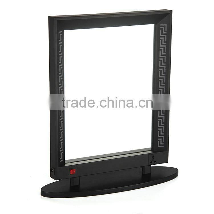 2016 Hot Sale Sunrise Factory Supply Black Color Compact Makeup Mirror with light