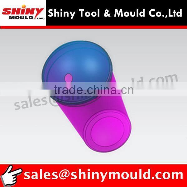 2 cavities plastic thin wall milk tea cup lid mould