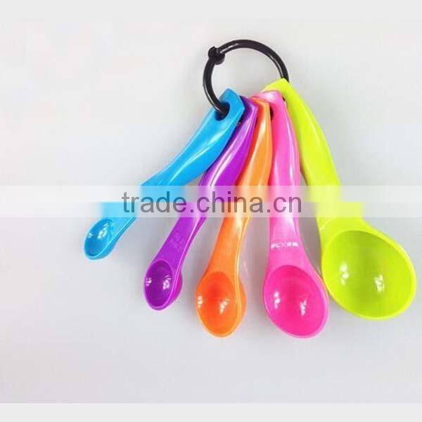Wholesale measuring spoon set colorful ABS set of 5pieces measuring spoons teaspoon baking tools spoon set