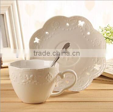 peacock coffee cup set