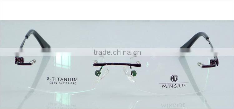Semi-rimless half titanium wholesale high quality fashion spectacle frame for men