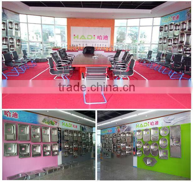 single round bowl stainless steel kitchen sink with drain boards HD7750C