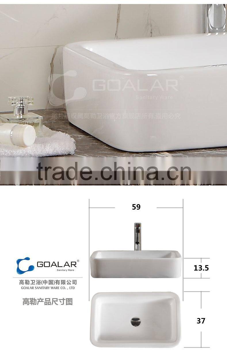 China sanitary ware bathroom ceramic rectangular wash basin