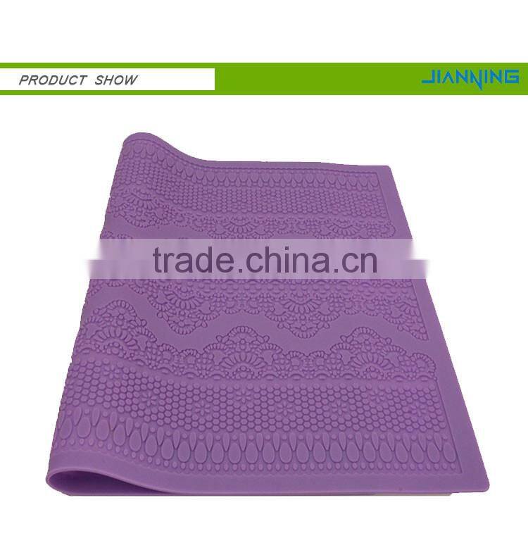 Flower Pattern Silicone Mat Fondant Cake Lace Embossed Cake Mold Mould Purple