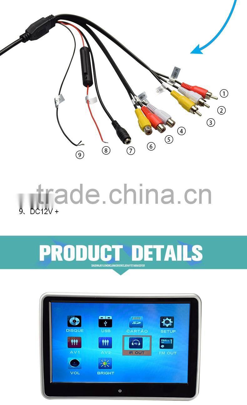 Touch Screen High Resolution 1024*600 10.1 inch car lcd monitor with hdmi input