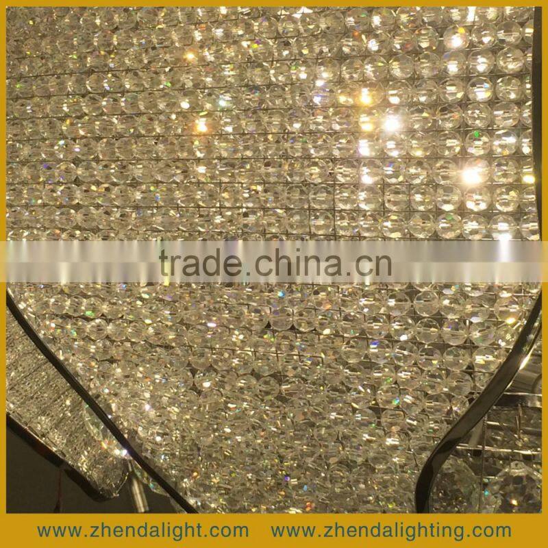 Decorative Fashion Lotus Flower Shape K9 Crystal Pendent Hotel Lobby Chandelier