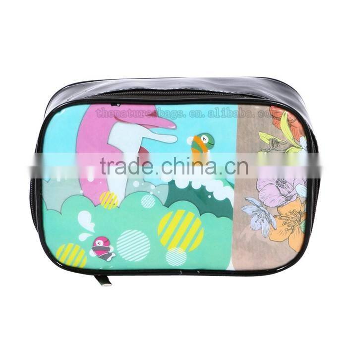 Top Class Customized Logo Make Up Leather Brand Pvc Bedsheet Bag Skull