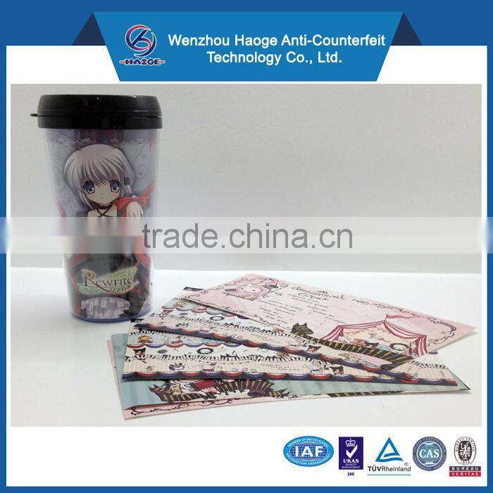 High quality Cup label Pass SGS test