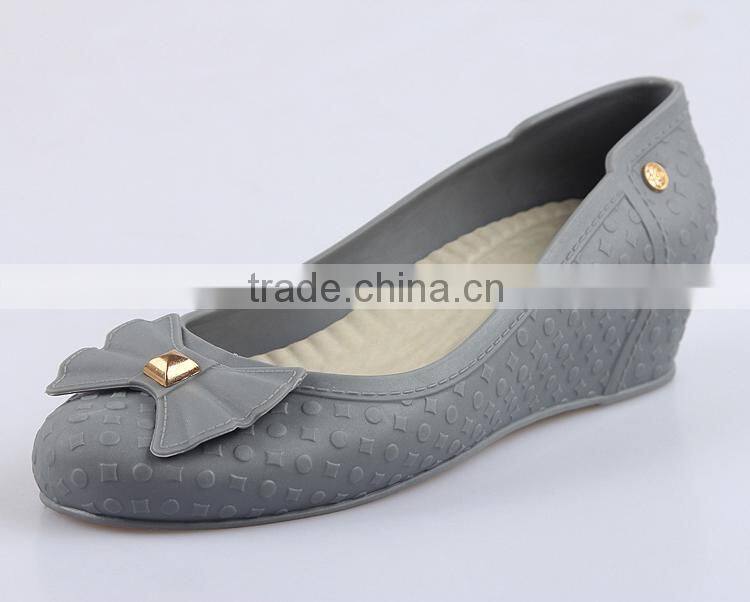 2015 new models summer wedge heels jelly sandals transparent plastic lady shoes clear pvc woman shoes