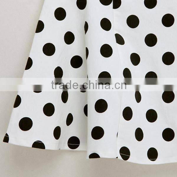 European Style Big Black Spot White Short Skirt Models