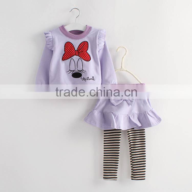 cheap clothing set tops and stripe leggings 4 colors cheap baby girls clothing