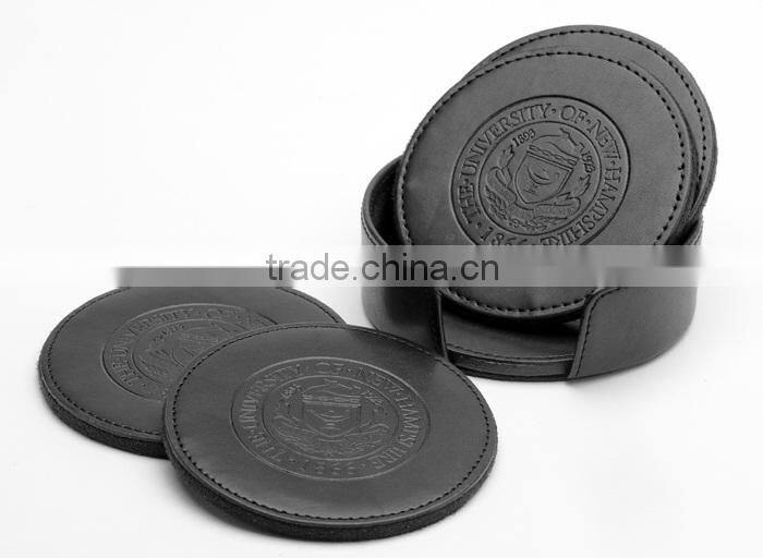 Excellent Promotional Round Thick Leather Cup Mat