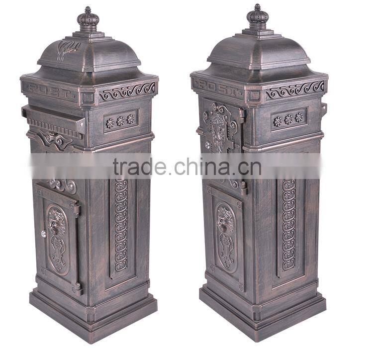 The Most Popular Style In Europe Crown Decorative Wrought Aluminiun Unique Mailbox Posts From China