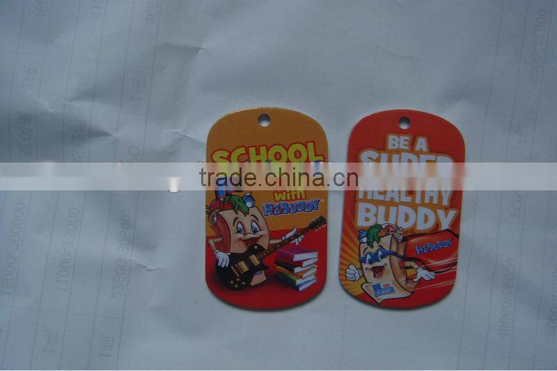 embossed Al dog tag necklace with silicone wrap