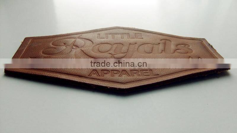 Custom special shape PU heat press leather patch for jeans in china