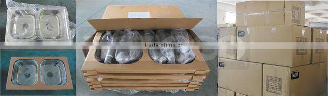 Double bowl one drainer sinks BL-829