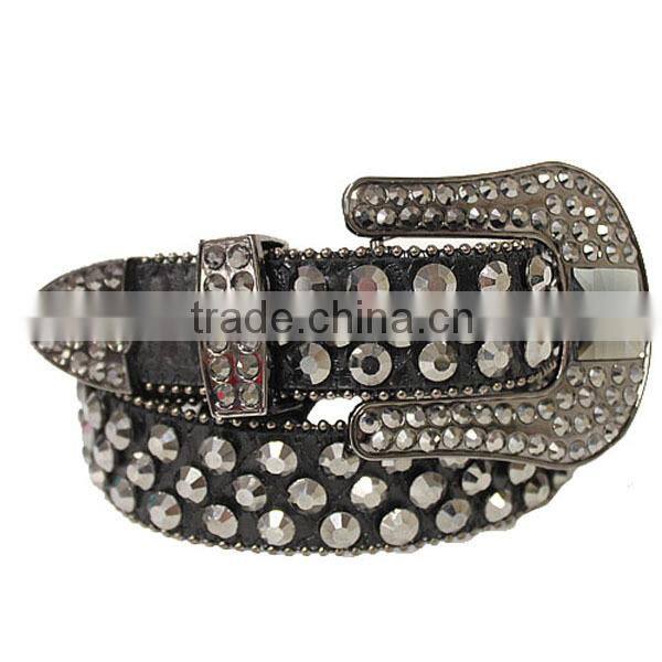 Wholesale Women's Fashion Trendy Rhinestone Fleur De Lis Belt