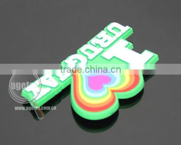I LOVE Uruguay Promotional Souvenir Heart Shaped Soft PVC Injection Molding Custom Rubber Fridge Magnet