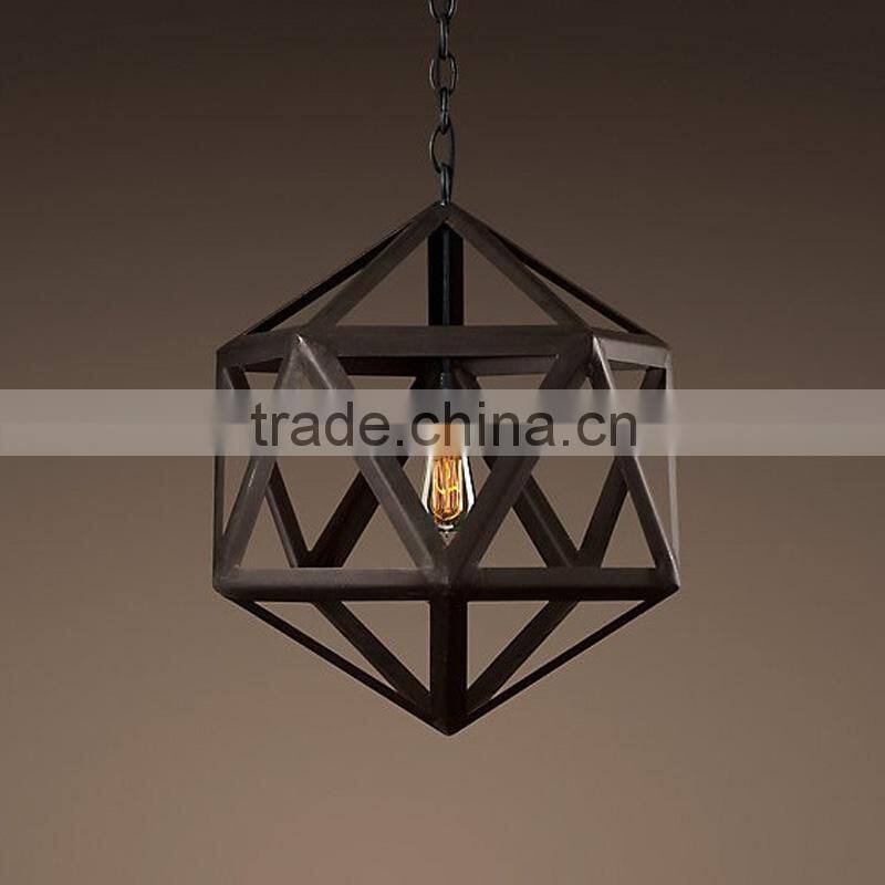 Glass Ball Pendant Lamp Loft Industrial Iron Hanging Lights Dining Room Decoration Lighting Fixture